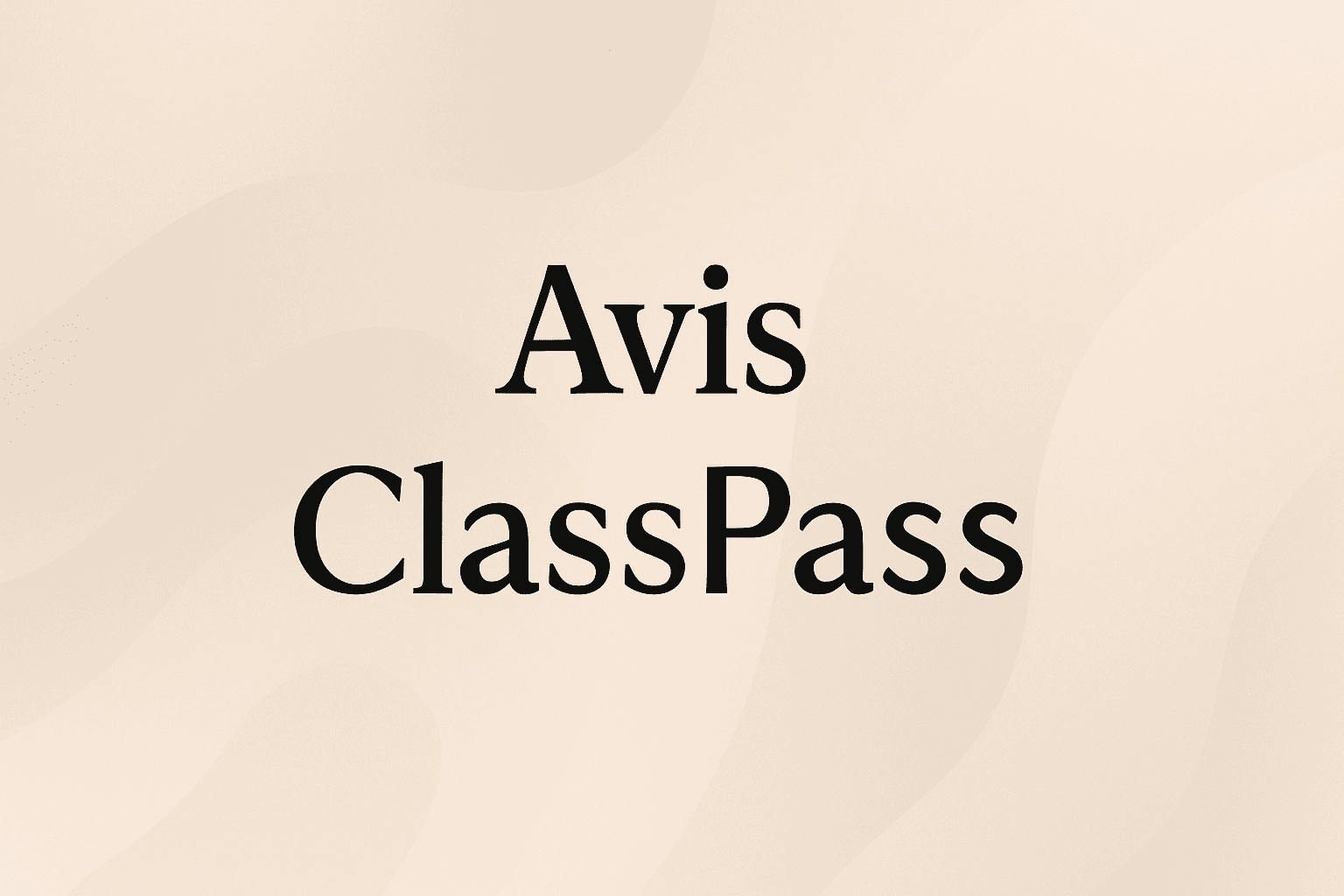 texte « Avis ClassPass » blanc sur fond abstrait