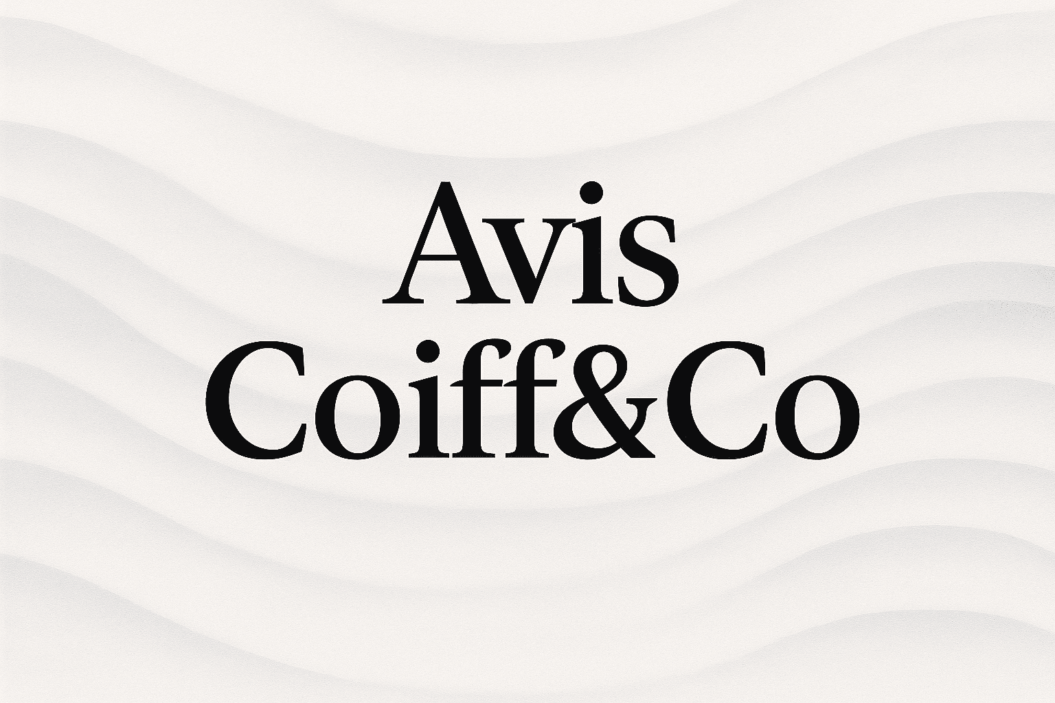Texte Avis Coiff&Co sur un fond aux courbes claires et douces