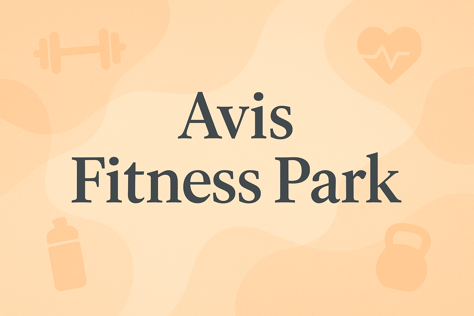 Texte « Avis Fitness Park » en lettres foncées sur un fond dégradé pastel avec quelques formes abstraites discrètes