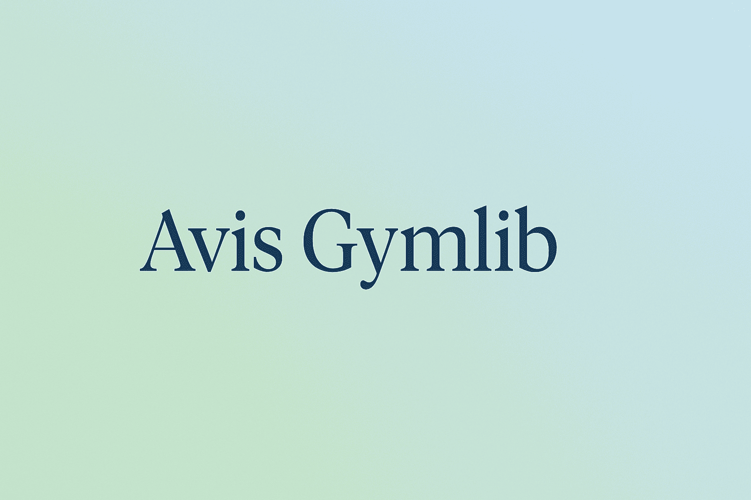 Fond dégradé bleu-vert avec motifs ondulés doux et texte "Avis Gymlib" centré en bleu marine foncé